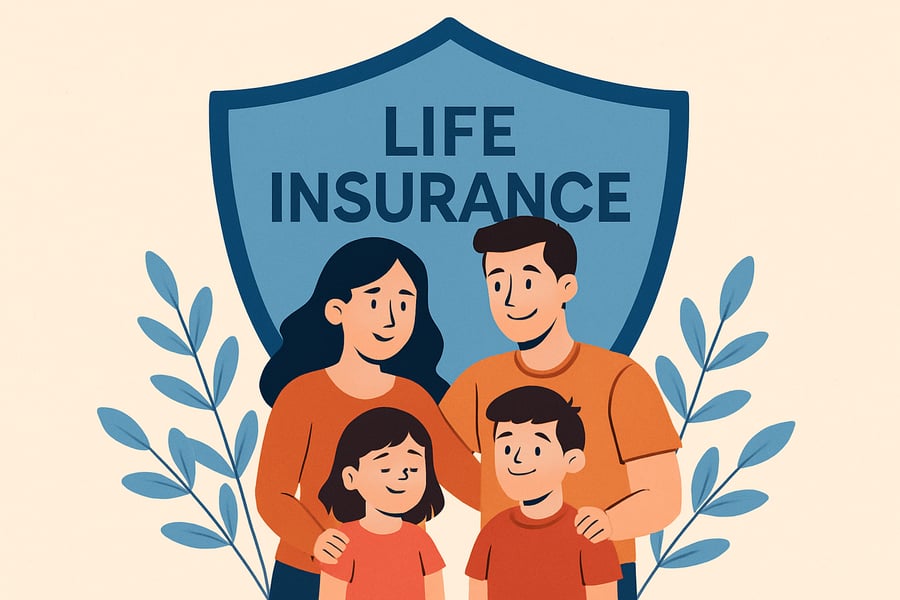 Family protected by life insurance Family protected by life insurance